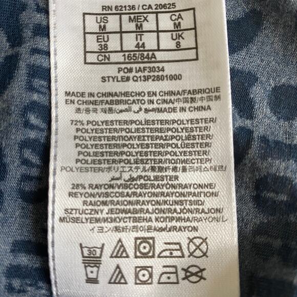 Vintage Y2K Guess Logo Print Top Women Size M Navy Fitted Paper Thin Half Sleeve - Picture 10 of 10